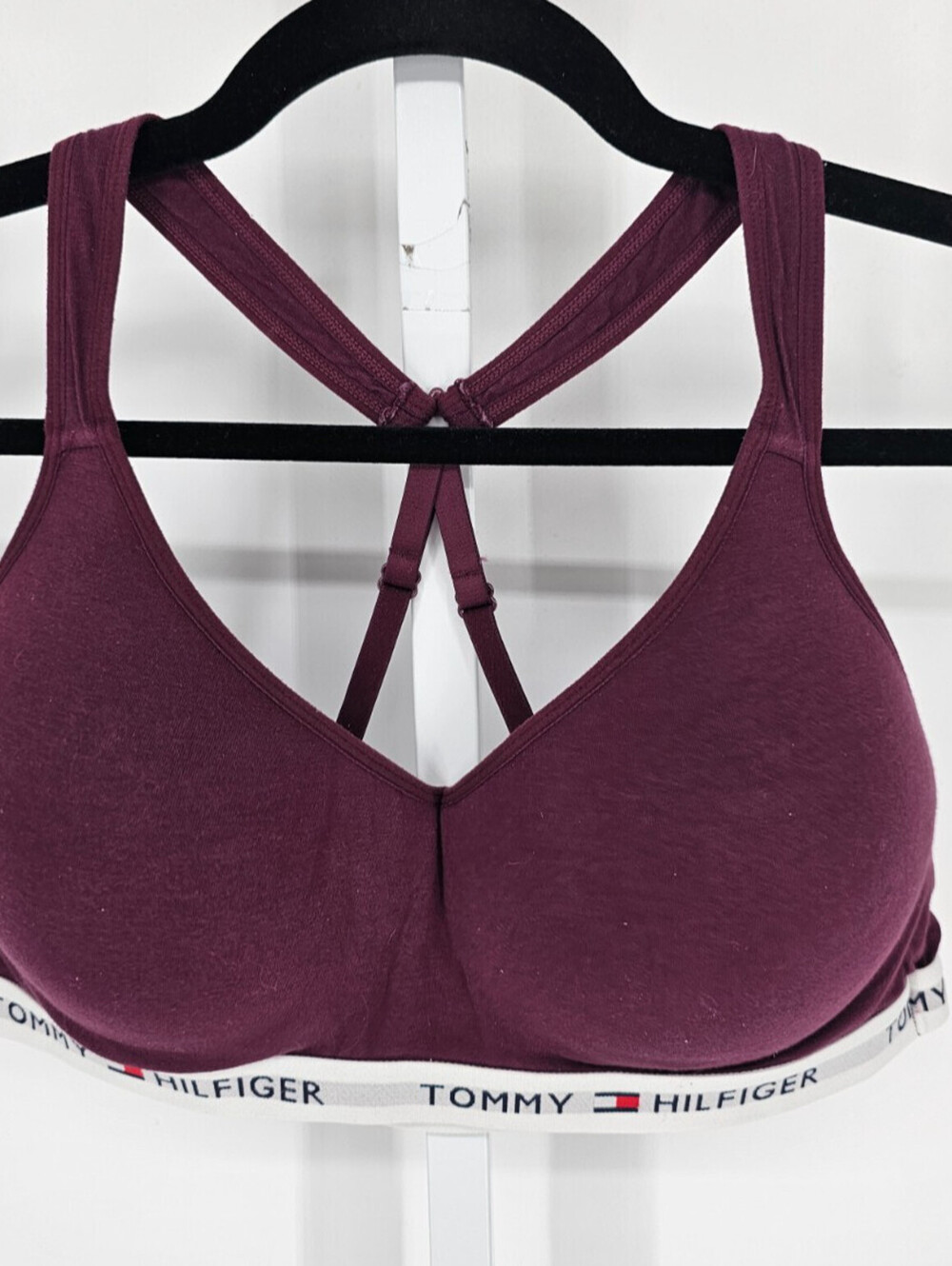 Tommy Hilfiger Active Womens Sz XL Lightly Padded Sports Bra Dark Purple
